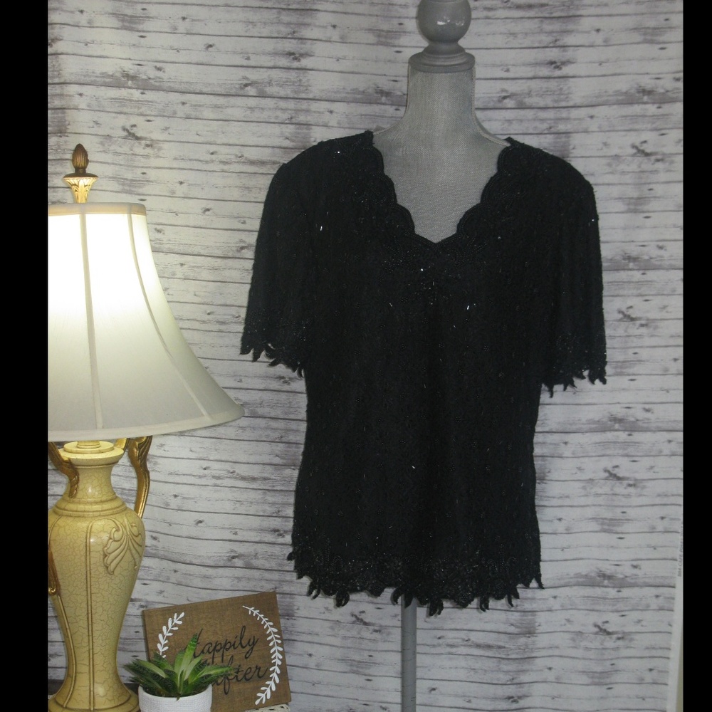 NWT! Classic Creations sequined formal top.Size 1X